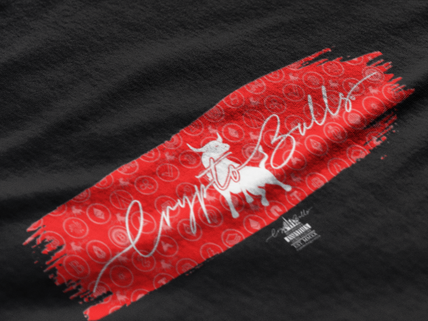 Daily Box Logo Collectible (Only 100 Sold Daily) - Red Paint Bull Of Prosperity Black T